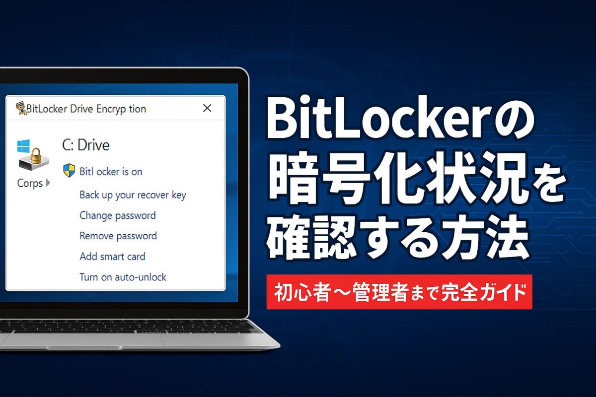 BitLockerの暗号化状況を確認する方法のアイキャッチ