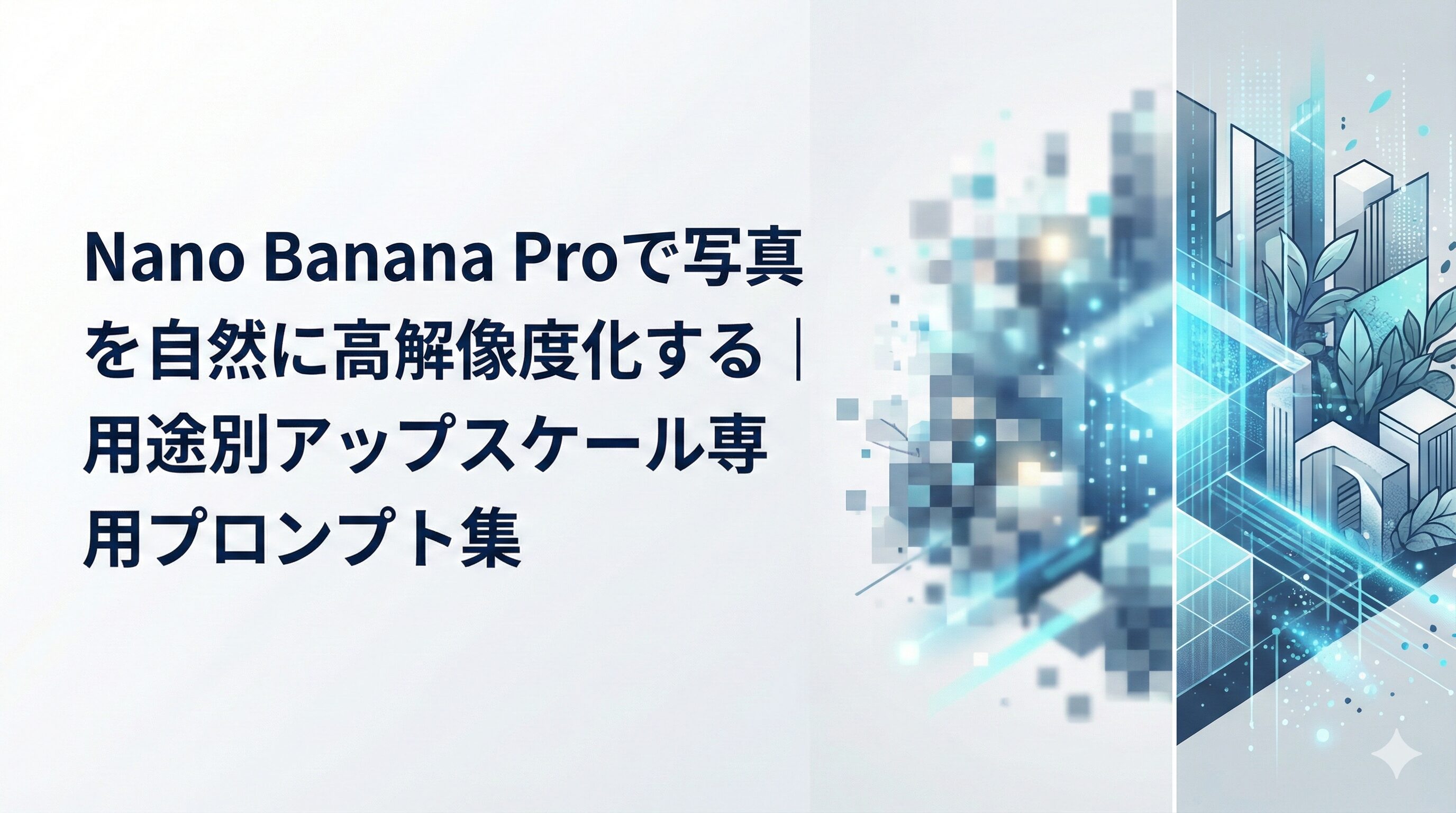 Nano Banana Proを使って写真を自然に高解像度化する用途別アップスケールプロンプト集のアイキャッチ画像
